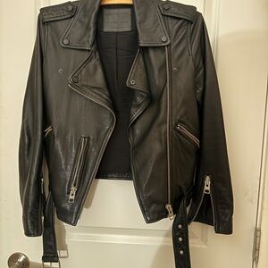 All Saints Black Leather Moto Jacket